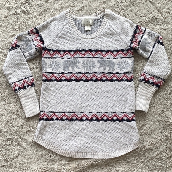 ruby moon Sweaters - Festive Holiday Fair Isle Sweater with Polar Bears and Snowflakes Juniors Small